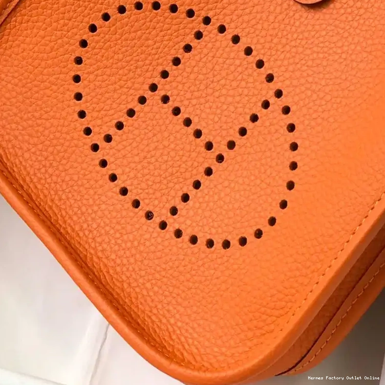 Cheap Evelyne Mini In Hardware Hermes Clemence Orange Leather Palladium Bag 0508